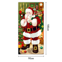 HKM-959251 Christmas Outdoor Curtain Flag with Puppy Design, Polyester Door Hanging Cloth