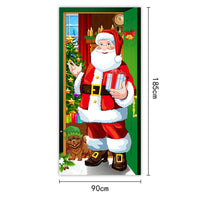 HKM-959251 Christmas Outdoor Curtain Flag with Puppy Design, Polyester Door Hanging Cloth