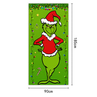 HKM-959251 Christmas Outdoor Curtain Flag with Puppy Design, Polyester Door Hanging Cloth
