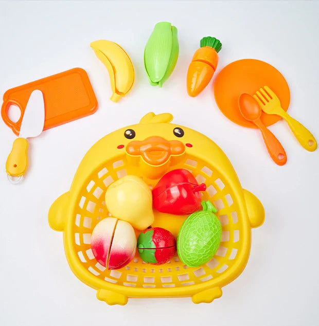 HKM-959379 Fruit and Vegetable Cutting Play Set for Kids - Educational Kitchen Toy for Ages 3 and Up