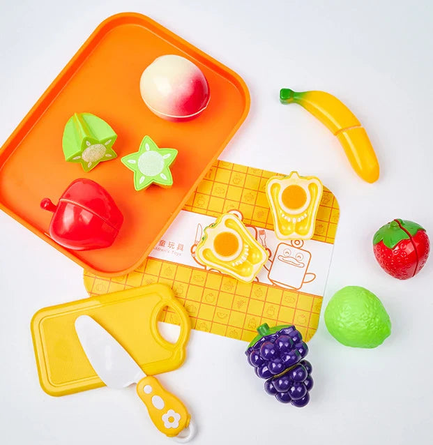 HKM-959379 Fruit and Vegetable Cutting Play Set for Kids - Educational Kitchen Toy for Ages 3 and Up