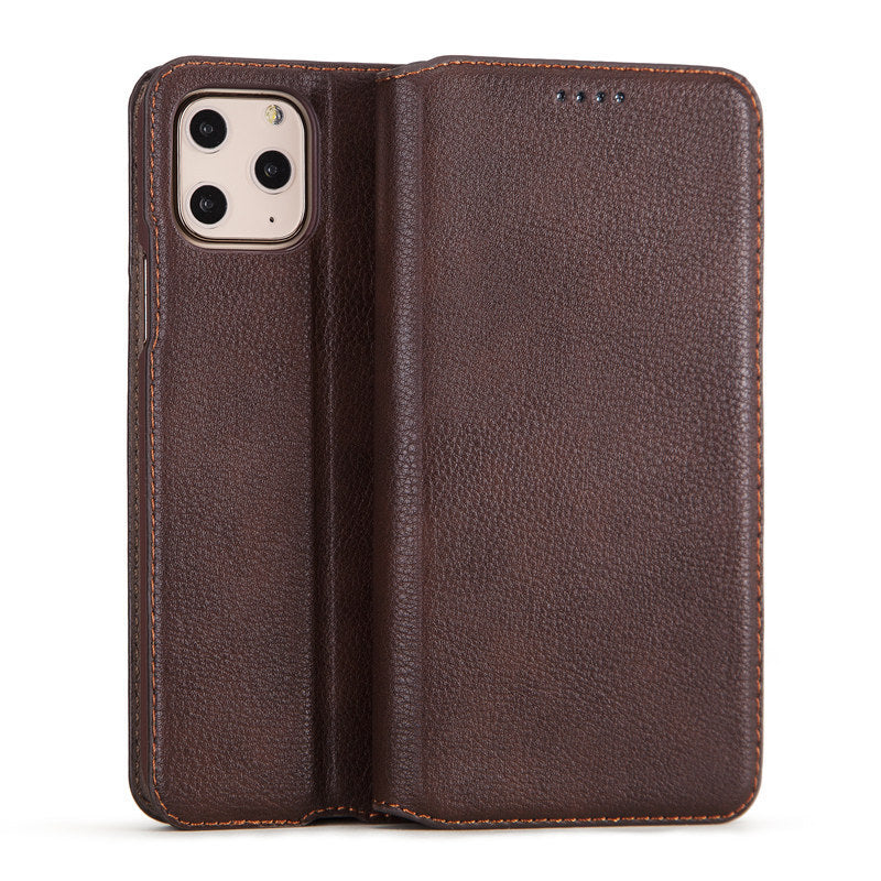 HKM-959379 Real Leather Flip Case Cover for Business Use - Slim and Stylish Design