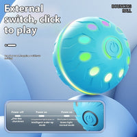 HKM-959571 Automatic Jumping Dog Ball - Sky Blue & Orange Red - Long Battery Life Pet Toy