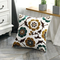 HKM-959571 Cotton Canvas Embroidered Pillow Cushion Cover 45x45 cm