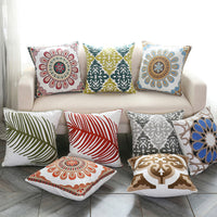 HKM-959571 Cotton Canvas Embroidered Pillow Cushion Cover 45x45 cm
