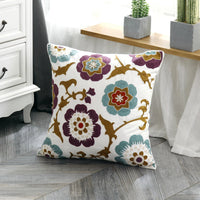 HKM-959571 Cotton Canvas Embroidered Pillow Cushion Cover 45x45 cm
