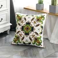 HKM-959571 Cotton Canvas Embroidered Pillow Cushion Cover 45x45 cm