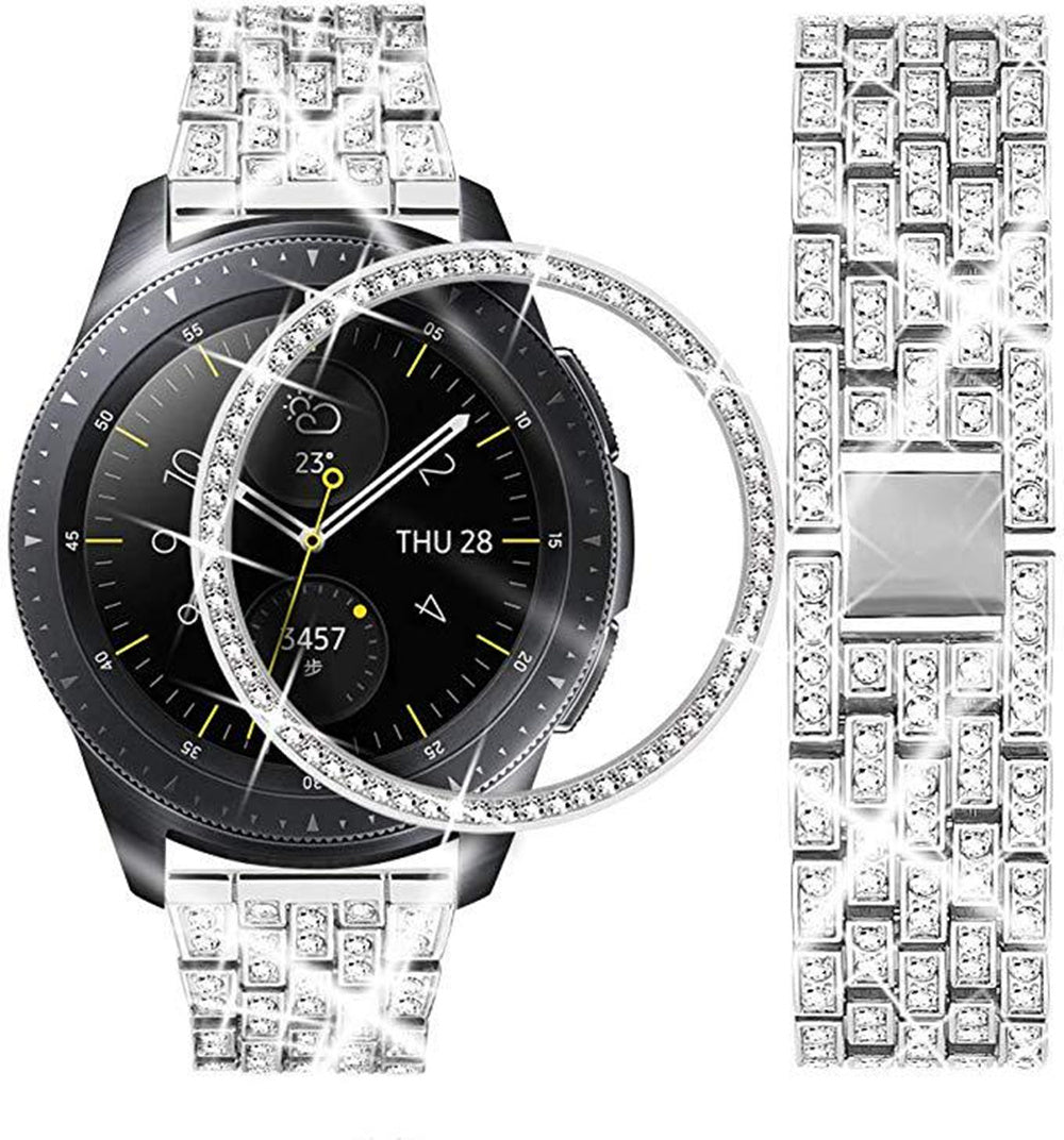HKM-959635 Samsung Watch Diamond Metal Strap - 190mm Alloy Band for Adults, Fits 155-210mm Wrist Sizes