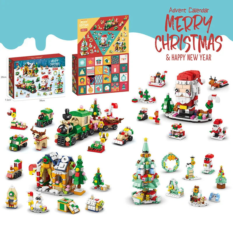 KTX-959699 Christmas Countdown Advent Calendar Building Block Set - Educational DIY Puzzle Toy for Ages 5 and Up