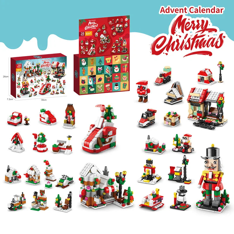 KTX-959699 Christmas Countdown Advent Calendar Building Block Set - Educational DIY Puzzle Toy for Ages 5 and Up