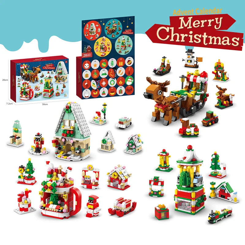 KTX-959699 Christmas Countdown Advent Calendar Building Block Set - Educational DIY Puzzle Toy for Ages 5 and Up