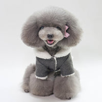 HKM-959699 Nordic Style Winter Jackets for Pets - Dark Gray & Light Brown - Casual Cotton Clothing