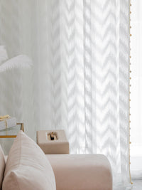 HKM-959827 Light Luxury Pure Color Curtain with Golden Beads - Polyester Fabric, Customized Per Meter
