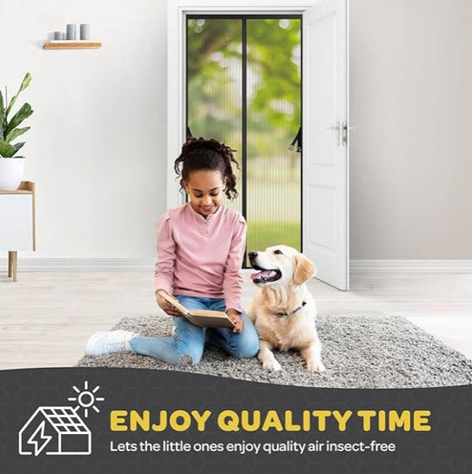 KTX-959827 Magnetic Hands-Free Screen Door for Easy Entry and Insect Protection