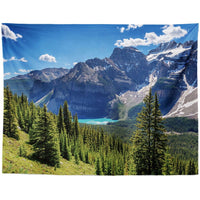 HKM-959955 Black and White Coconut Forest Landscape Tapestry Wall Hanging - Machine Washable Polyester Fiber, Multiple Sizes Available