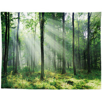 HKM-959955 Black and White Coconut Forest Landscape Tapestry Wall Hanging - Machine Washable Polyester Fiber, Multiple Sizes Available