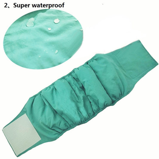 HKM-959955 Reusable Waterproof Dog Diapers - Comfortable Cotton Belly Band for Dogs in Blue, Yellow, Grey
