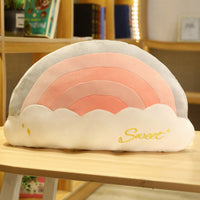 HKM-960083 Cute Cloud Rainbow Pillow Decorative Cushion for Office Chair Backrest