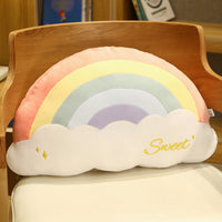 HKM-960083 Cute Cloud Rainbow Pillow Decorative Cushion for Office Chair Backrest