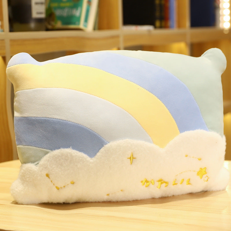 HKM-960083 Cute Cloud Rainbow Pillow Decorative Cushion for Office Chair Backrest
