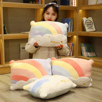 HKM-960083 Cute Cloud Rainbow Pillow Decorative Cushion for Office Chair Backrest