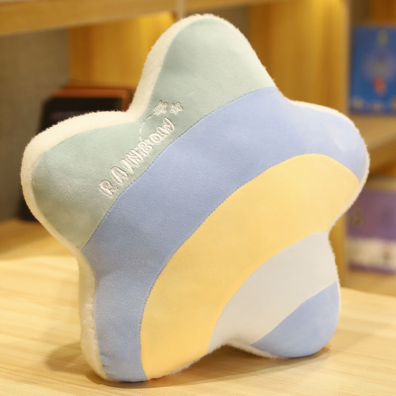 HKM-960083 Cute Cloud Rainbow Pillow Decorative Cushion for Office Chair Backrest