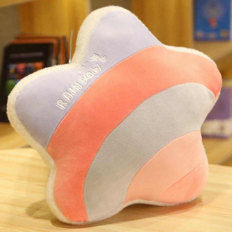 HKM-960083 Cute Cloud Rainbow Pillow Decorative Cushion for Office Chair Backrest