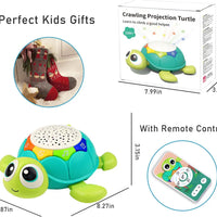 HKM-960083 Musical Projector Turtle Crawling Toy for Infants and Toddlers - 5 Functions Educational Plastic Toy