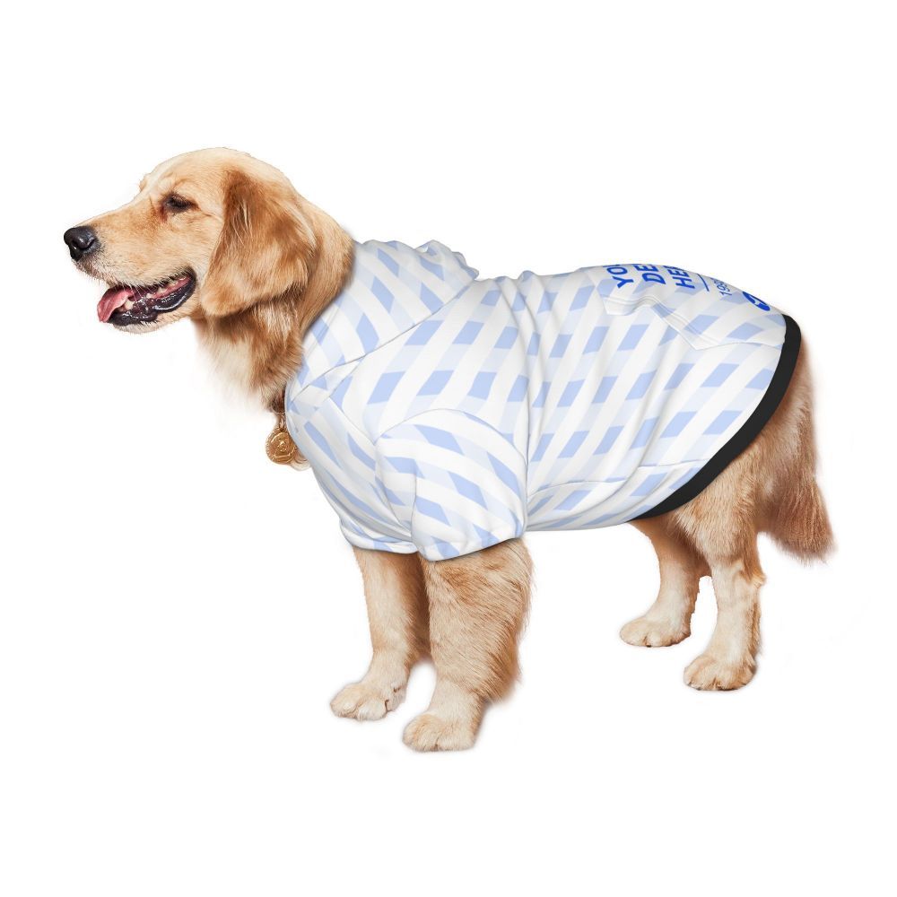HKM-960147 Pet Hooded Sweatshirt for Medium and Large Dogs - Soft Polyester, Cute Design with Pockets and Traction Hole