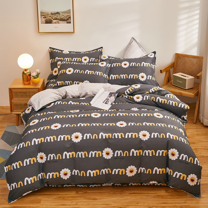 HKM-960275 Cotton Duvet Cover Set with Cute Patterns for Single and Double Beds - Modern Design and Multiple Sizes Available
