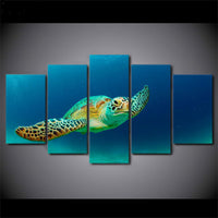 HKM-960275 Elegant Tortoise Landscape Mural Art - Framed or Unframed Canvas Sets (5 Pieces)