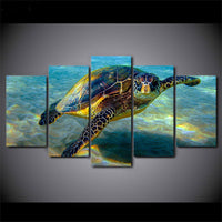 HKM-960275 Elegant Tortoise Landscape Mural Art - Framed or Unframed Canvas Sets (5 Pieces)