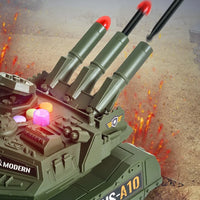 HKM-960531 Alloy Tank Toy Set with Light and Music - 2-in-1 DIY Assembly Parking Lot Vehicle