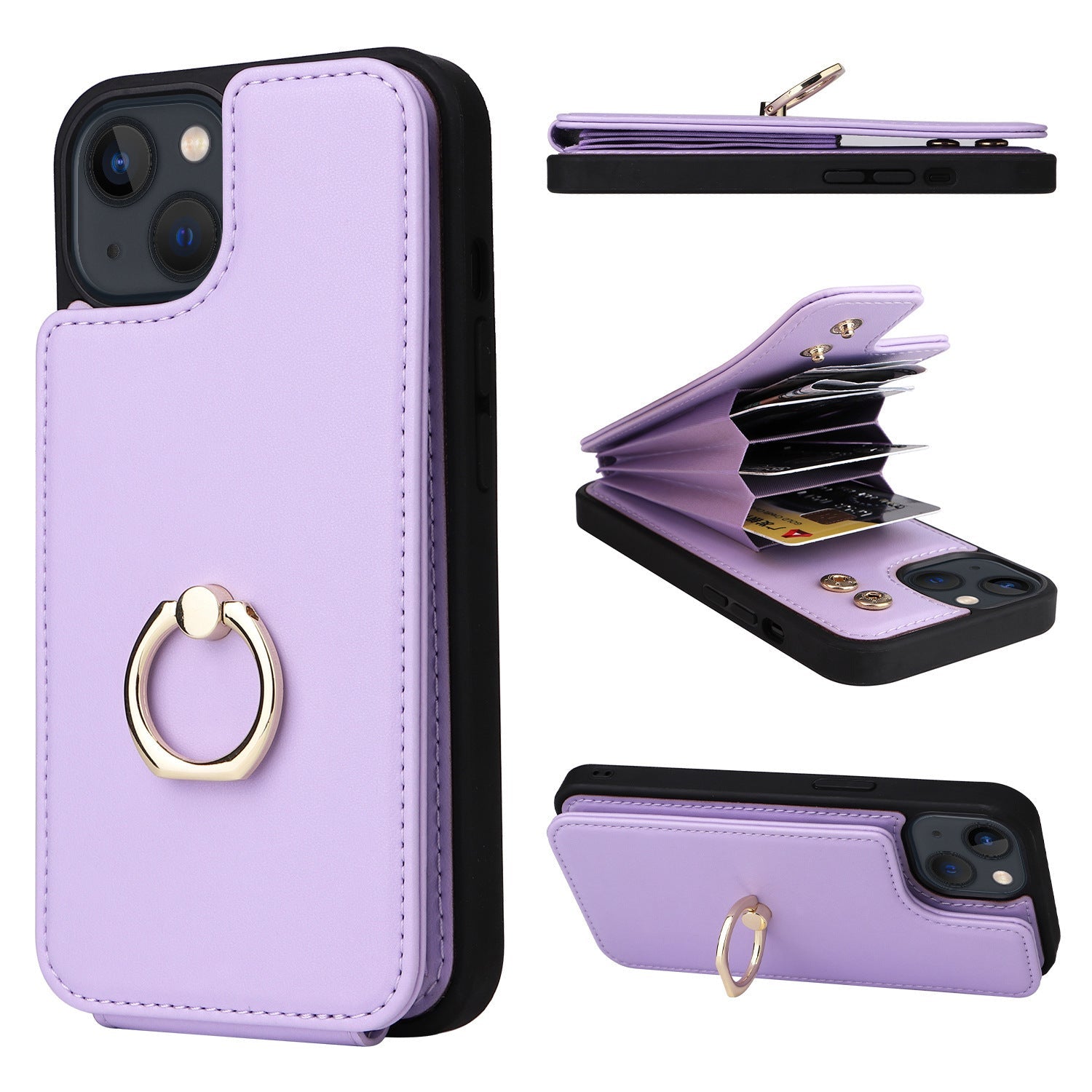 HKM-960531 Anti-Magnetic All-Inclusive PU Mobile Phone Case - Available in Multiple Colors for Various iPhone Models