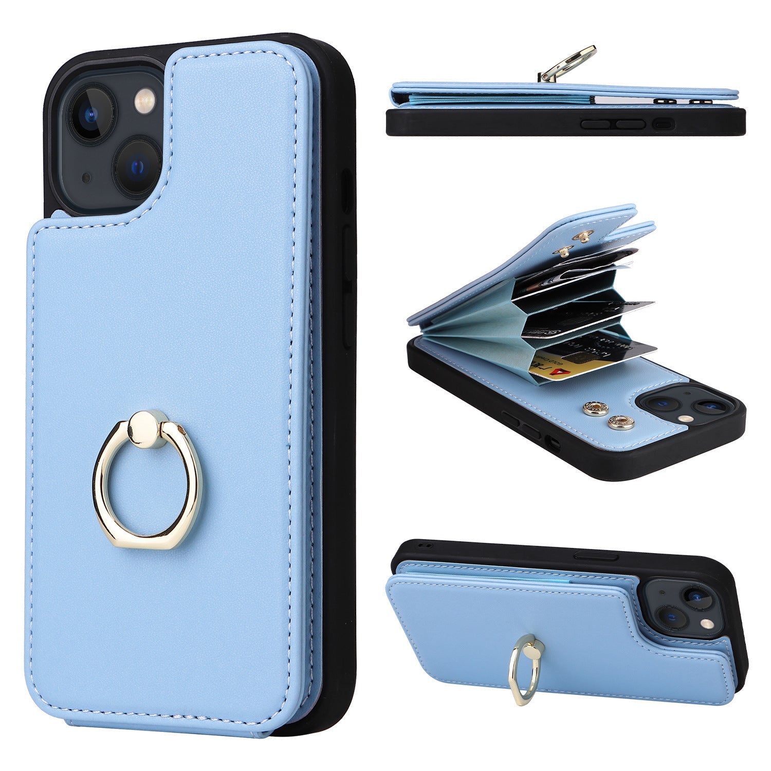 HKM-960531 Anti-Magnetic All-Inclusive PU Mobile Phone Case - Available in Multiple Colors for Various iPhone Models