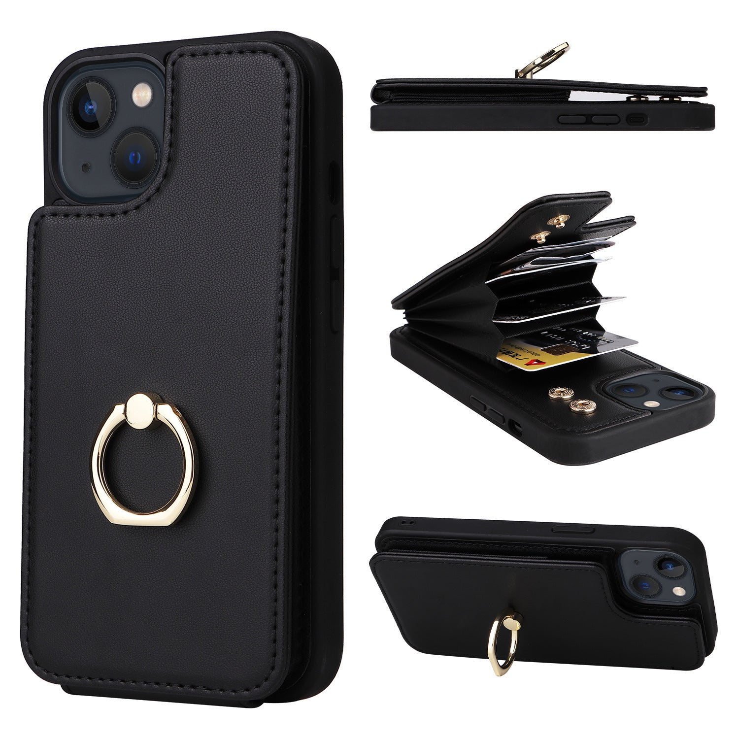 HKM-960531 Anti-Magnetic All-Inclusive PU Mobile Phone Case - Available in Multiple Colors for Various iPhone Models