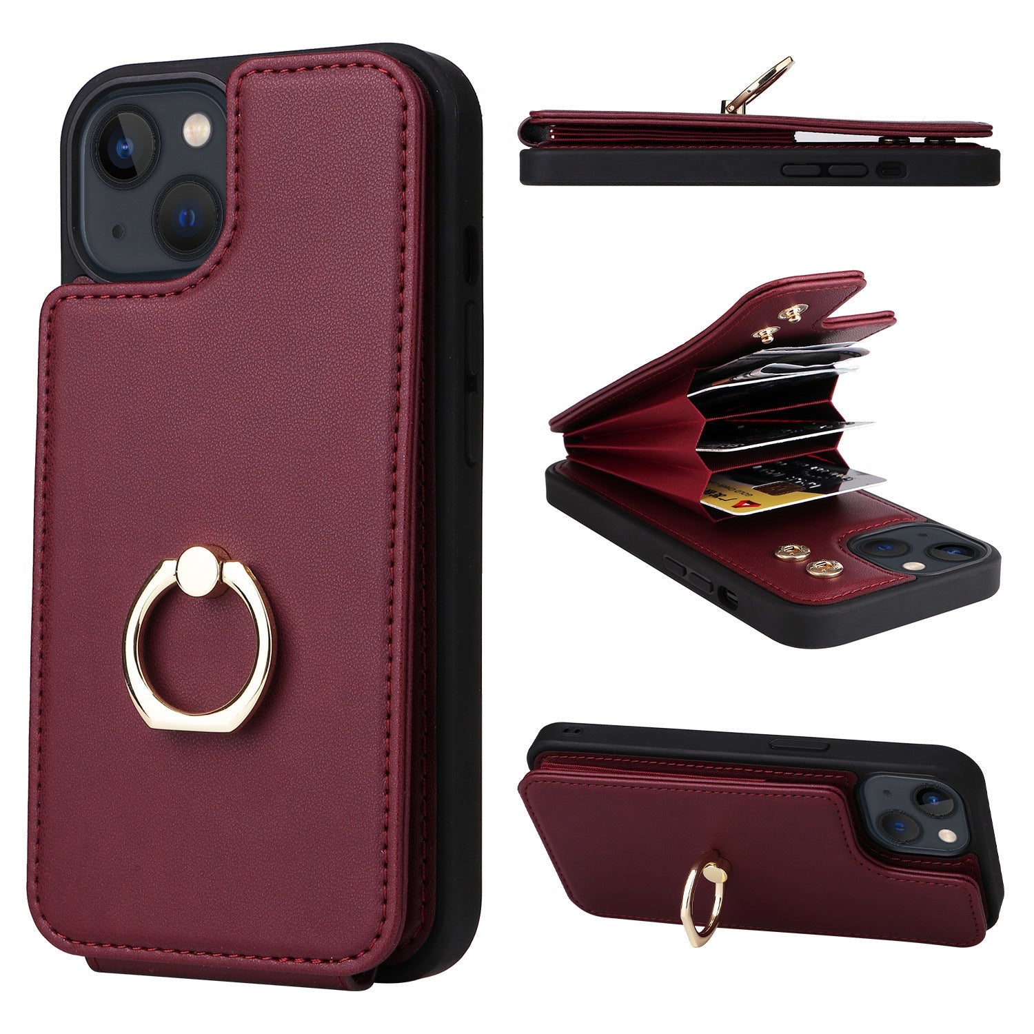 HKM-960531 Anti-Magnetic All-Inclusive PU Mobile Phone Case - Available in Multiple Colors for Various iPhone Models