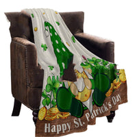 HKM-960595 Dwarf Gold Coin St. Patrick's Day Flannel Blanket - Multiple Sizes Available