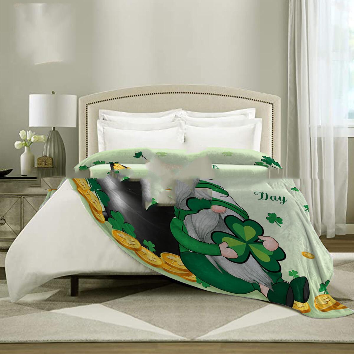 HKM-960595 Dwarf Gold Coin St. Patrick's Day Flannel Blanket - Multiple Sizes Available