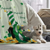 HKM-960595 Dwarf Gold Coin St. Patrick's Day Flannel Blanket - Multiple Sizes Available