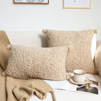 HKM-960723 Autumn and Winter Thick Plush Loop Pile Pillow for Living Room - Multiple Colors Available