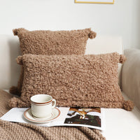 HKM-960723 Autumn and Winter Thick Plush Loop Pile Pillow for Living Room - Multiple Colors Available