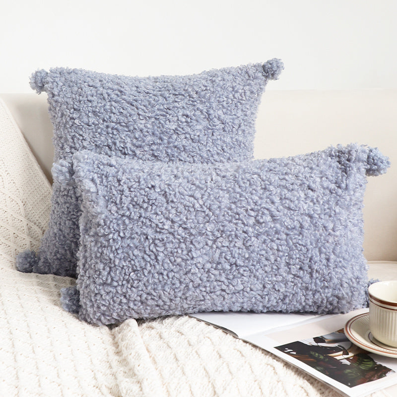 HKM-960723 Autumn and Winter Thick Plush Loop Pile Pillow for Living Room - Multiple Colors Available