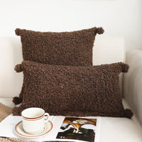 HKM-960723 Autumn and Winter Thick Plush Loop Pile Pillow for Living Room - Multiple Colors Available