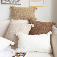 HKM-960723 Autumn and Winter Thick Plush Loop Pile Pillow for Living Room - Multiple Colors Available
