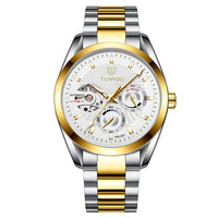 HKM-960787 Fashionable Men's Multifunctional Waterproof Mechanical Watch with Luminous Tourbillon and Dual Date Display