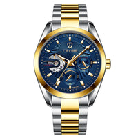 HKM-960787 Fashionable Men's Multifunctional Waterproof Mechanical Watch with Luminous Tourbillon and Dual Date Display