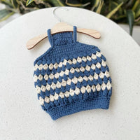 HKM-960851 Stylish Violet and Dark Blue Hollow Out Pet Sweater Vest for Small to Large Dogs
