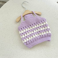 HKM-960851 Stylish Violet and Dark Blue Hollow Out Pet Sweater Vest for Small to Large Dogs