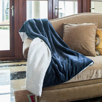 HKM-961107 Ultra Soft Plush Lamb Fleece Blanket - Thick, Warm, and Cozy for All Seasons, Multiple Colors Available